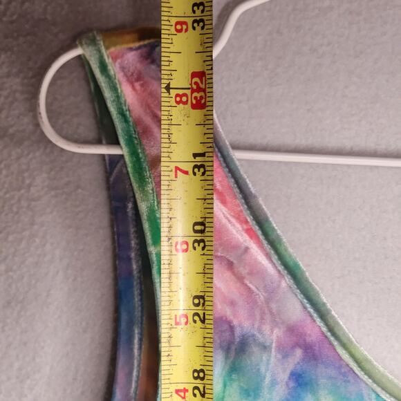 See You Monday Rainbow Velvet Tie Dye Dress L G Grande Large LA Los Angeles - Picture 7 of 8